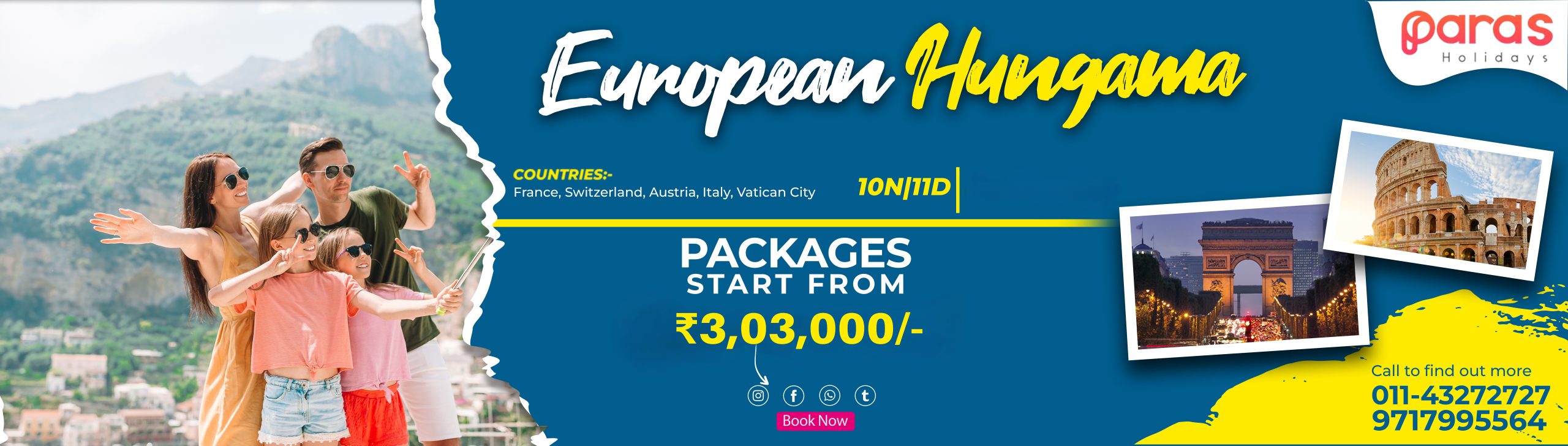 European Hungama tour package banner